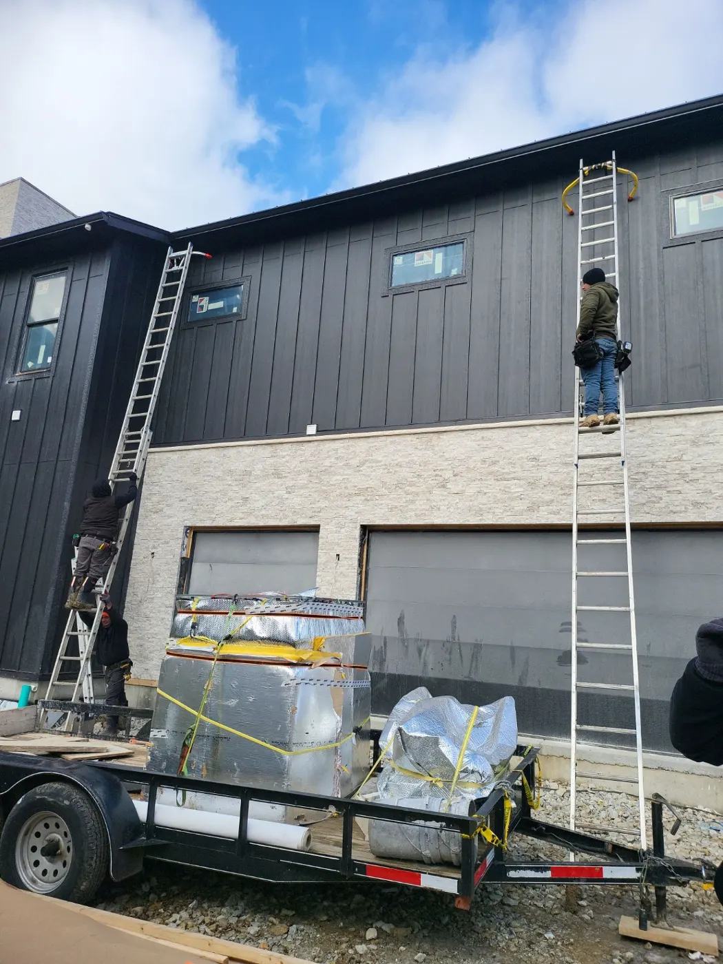 Storm damage documentation on a Meridian Hills commercial building