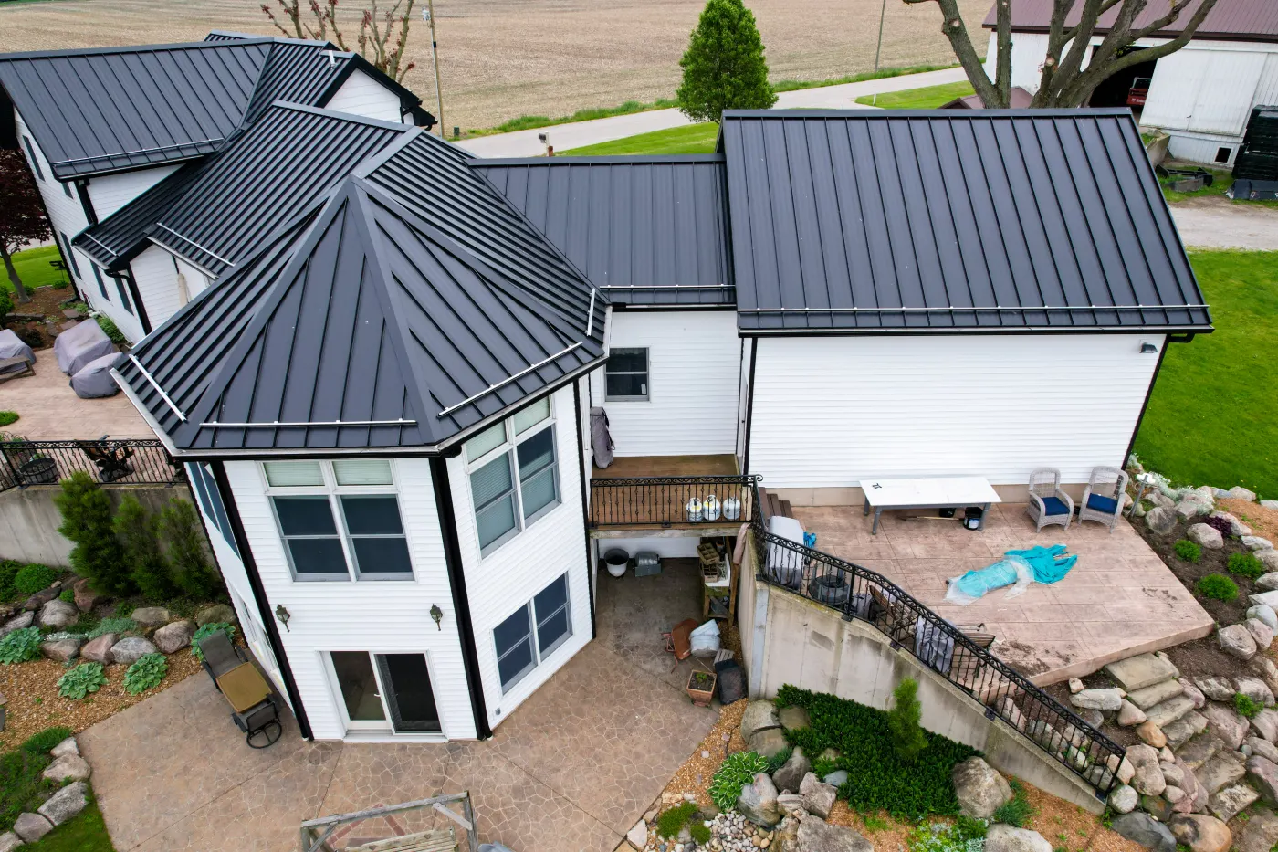 Tarping and dry-in on a Meridian Hills commercial roof